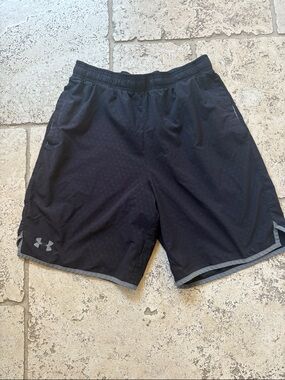 Under Armour Men’s Black Athletic Training Shorts with Gray Trim